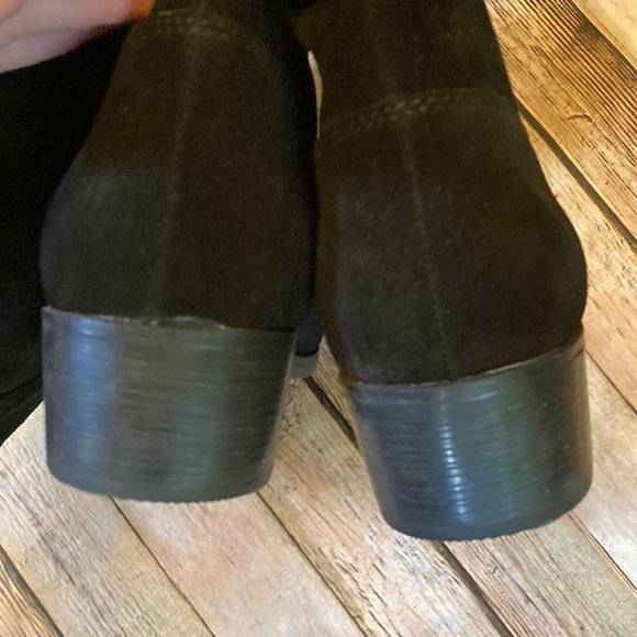 Cougar * Carla 11M black suede upper leather slouch boot pull on 1”- 2” heel - Picture 2 of 8